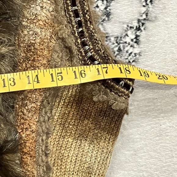 Boston Proper Faux Fur Vest Womens Size Small Boho Belted Western Festival - Picture 8 of 15